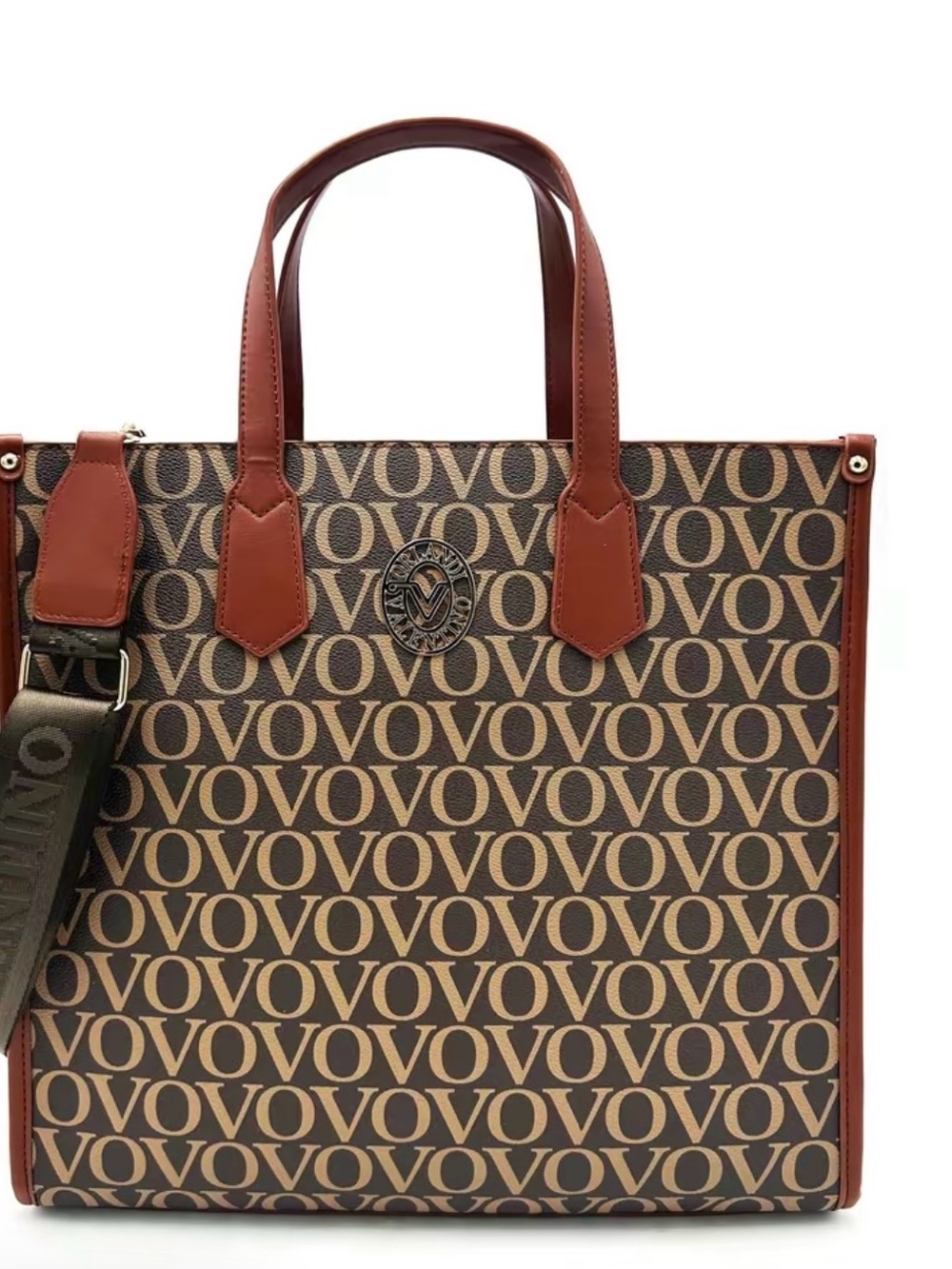 Valentino Orlandi Brown and Tan VOXO Monogram Tote